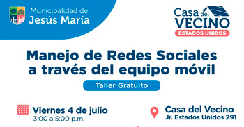  Charla presencial gratis "Manejo de Redes Sociales a través del equipo móvil" 