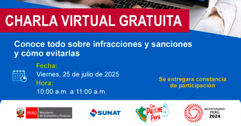  Charla online "Conoce todo sobre infracciones y sanciones y cómo evitarlas" de la SUNAT