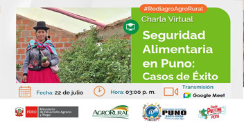  Charla online "Experiencias exitosas del proyecto seguridad alimentaria del Gobierno Regional de Puno" 