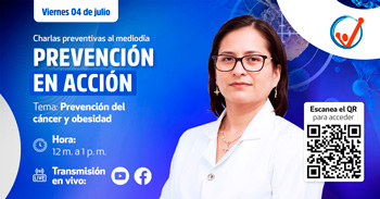  Charla online gratis "Prevención del cáncer y obesidad"del INEN