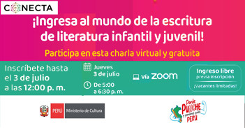  Charla online "Herramientas y estrategias para literatura infantil y juvenil" del Ministerio de Cultura