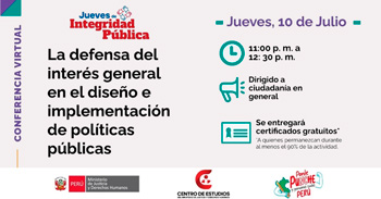 Conferencia online "Defensa del interés general en políticas públicas" del MINJUSDH