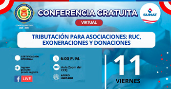 Conferencia online "Tributación para asociaciones: ruc, exoneraciones y donaciones" 