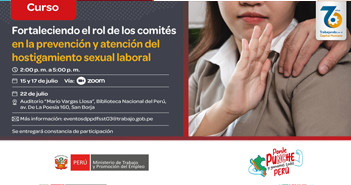Curso "Fortaleciendo el rol de los comités en la prevención y atención del hostigamiento sexual laboral" 