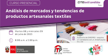  Curso presencial "Análisis de mercados y tendencias de productos artesanales textiles" 
