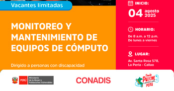 Curso presencial gratuito "Monitoreo y mantenimiento de equipos de cómputo"