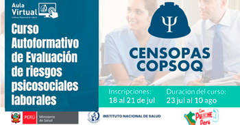 Curso online "Autoformativo de Evaluación de Riesgos Psicosociales Laborales - CENSOPAS-COPSOQ" del (INS)