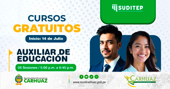  Curso online gratis "Auxiliar de educación" de la Municipalidad de Carhuaz