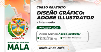  Curso online gratis de "Diseño Grafico: Adobe Illustrator - Intermedio" de la Municipalidad Distrital de Mala