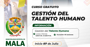  Curso online gratis de "Gestión del talento humano" de la Municipalidad Distrital de Mala