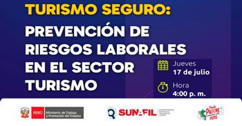  Evento online gratis "Prevención de riesgos laborales en el sector turismo"  de la SUNAFIL