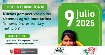 Foro internacional "Nuevas perspectivas en los sistemas agroalimentarios: Innovación, resiliencia y nutrición"
