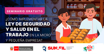  Seminario gratis "¿Cómo implementar la Ley de Seguridad y Salud en el Trabajo en la MYPE?"  de la Sunafil