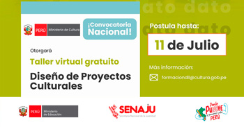  Taller online gratis "Diseño de proyectos culturales" de SENAJU