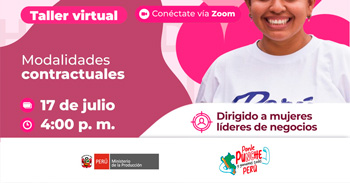  Taller online "Modalidades Contractuales" de PRODUCE