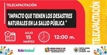  Telecapacitación online "Impacto que tienen los desastres naturales en la Salud Pública" 