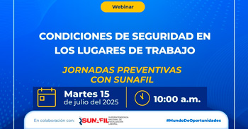  Webinar online "Condiciones de seguridad en los lugares de trabajo"  de la SUNAFIL