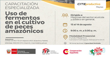  Capacitación presencial "Uso de fermentos en el cultivo de peces amazónicos" de CITEproductivo Maynas