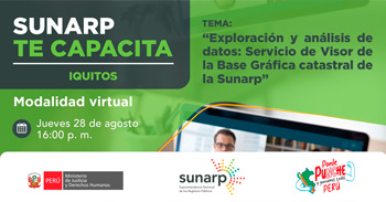  Capacitación online gratis Exploración y análisis de datos: Servicio de visor de la base gráfica catastral de la Sunarp