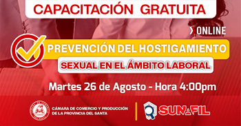  Capacitación online gratis "Prevención del hostigamiento sexual en el ámbito laboral" 