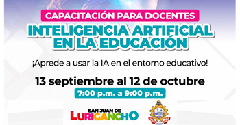  Capacitación online "Inteligencia artificial en la educación" de la Municipalidad de San Juan de Lurigancho