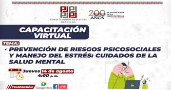  Capacitación online "Prevención de Riesgos Psicosociales y Manejo del Estrés: Cuidados de la Salud Mental"  