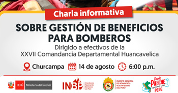 Charla presencial "Sobre gestión de beneficios para Bomberos" de la Intendencia Nacional de Bomberos del Perú