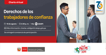  Charla online gratis "Derechos de los trabajadores de confianza" del MTPE