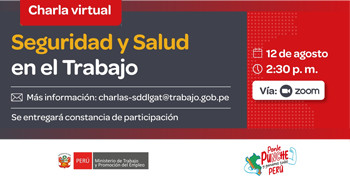 Charla online gratis "Seguridad y Salud en el Trabajo" del MTPE