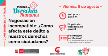 Conferencia online " ¿Cómo afecta este delito a nuestros derechos como ciudadanos?"del MINJUSDH