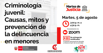 Conferencia online "Martes de Justicia: Criminología juvenil: Causas, mitos, prevención de la delincuencia"