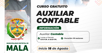 Curso online gratis "Auxiliar contable" de la Muni Mala
