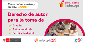  Curso online gratis con certificado sobre "Derecho de autor para la toma de decisiones"  del INDECOPI
