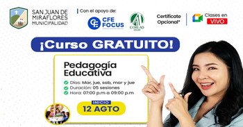  Curso online gratis "Pedagogía Educativa" de la Municipalidad de San Juan de Miraflores