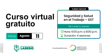 Curso online gratis "Seguridad y salud en el trabajo - SST" de la Municipalidad Laredo