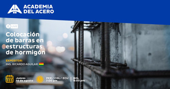  Evento online gratis "Colocación de barras en estructuras de hormigón" de Aceros Arequipa
