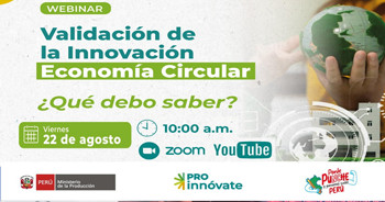  Webinar online "Validación de la Innovación - Economía Circular: ¿Qué debo saber?" de ProInnóvate