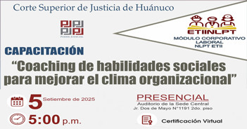  Capacitación presencial "Coaching de habilidades sociales para mejorar el clima organizacional"  