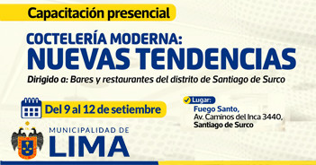  Capacitación presencial "Coctelería moderna: Nuevas tendencias"  del Desarrollo Económico MML