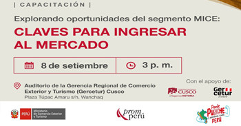  Capacitación presencial "Explorando oportunidades del segmento MICE: Claves para ingresar al mercado"  