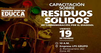  Capacitación presencial sobre el "Manejo y reciclaje de residuos sólidos"