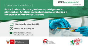   Capacitación "Principales microorganismos patógenos en alimentos: Análisis microbiológico, criterios..."  