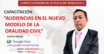  Capacitación online "Audiencias en el Nuevo Modelo de la Oralidad Civil" 