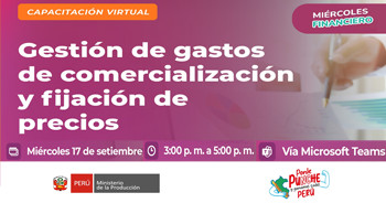  Capacitación online "Gestión de gastos de comercialización y fijación de precios" de PRODUCE