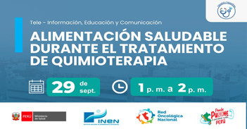 Capacitación online gratis "Alimentación saludable durante el tratamiento de quimioterapia" del INEN