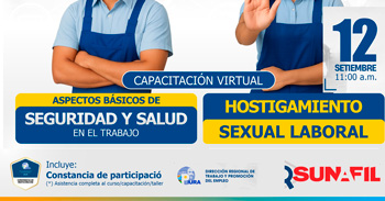  Capacitación online gratis "Aspectos básico de Seguridad y Salud en el Trabajo - Hostigamiento Sexual Laboral"