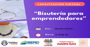  Capacitación online gratis "Bisutería para emprendedores" de la Dirección Regional de la Producción Pasco