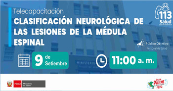  Capacitación online gratis "Clasificación Neurológica de las Lesiones de la Médula Espinal" del MINSA