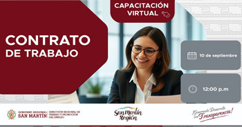 Capacitación online gratis "Contrato de Trabajo" de la DRTPE de San Martín