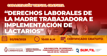  Capacitación online gratis Derechos Laborales de la Madre Trabajadora e Implementación de Lactarios 